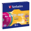 Verbatim DVD+RW Colour 4,7GB 4x, 5ks